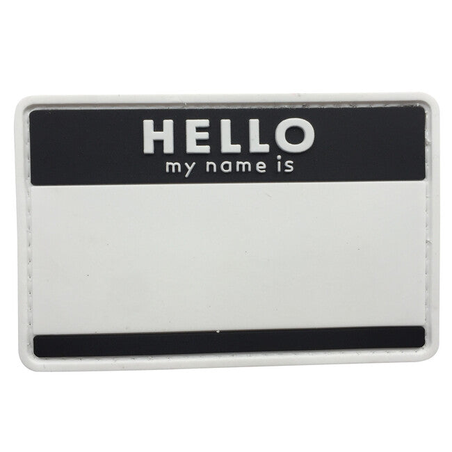WARAGOD Hello My Name is našivak PVC Patch, Black