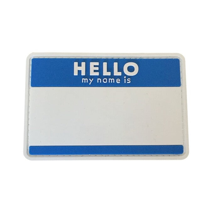 WARAGOD Hello My Name is našivak PVC Patch, Blue