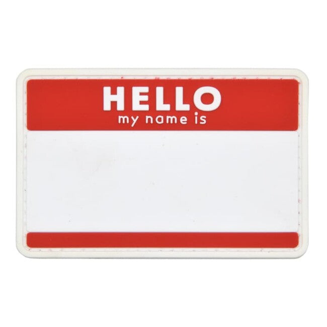 WARAGOD Hello My Name is našivak PVC Patch, Red