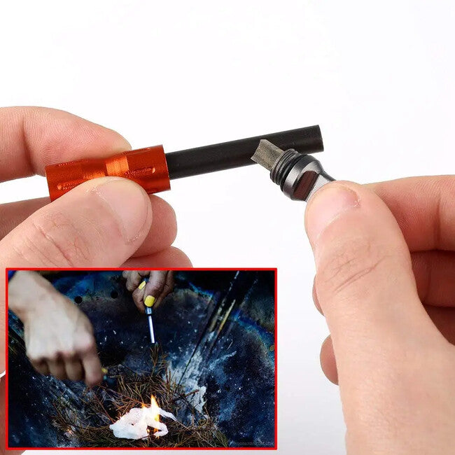 DRAGOWA Tactical Redflame džepno vodootporno magnezijsko kresivo, crno