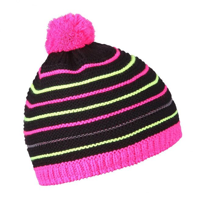 HUSKY Cap 34 dječja kapa, crna/neon ružičasta