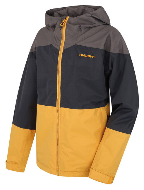 HUSKY Nicker K hardshell jakna dječja, tamnosiva/sv. senf