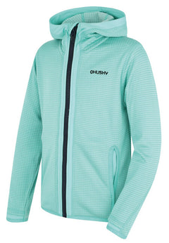 HUSKY Artic Zips K pulover dječji s kapuljačom, tirkizni/crnomodri