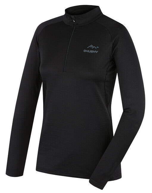 HUSKY Active Winter termo rublje majica s dugim rukavom TROMI zips, crna, L