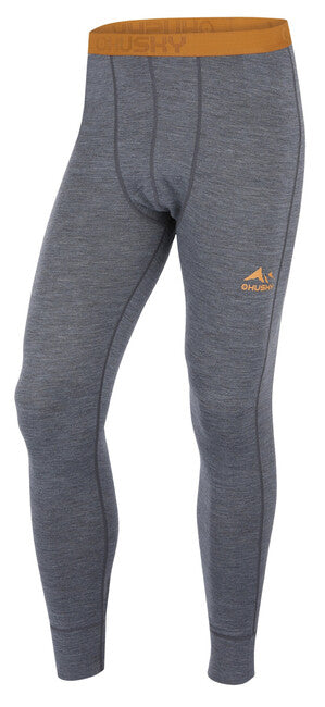 HUSKY Merea M termo hlače merino, sive / mustard