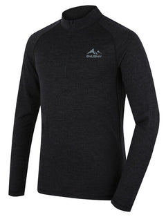 HUSKY Merino Merow Zips termo rublje majica s dugim rukavom, crna