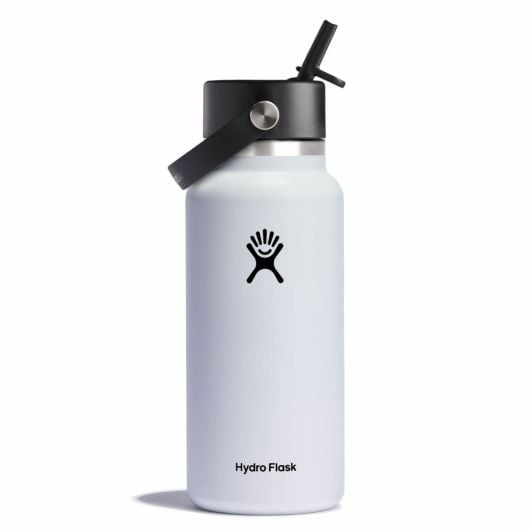 Hydro Flask Wide Mouth termoboca s nastavkom Flex Straw Cap 946 ml široka 32 OZ, white