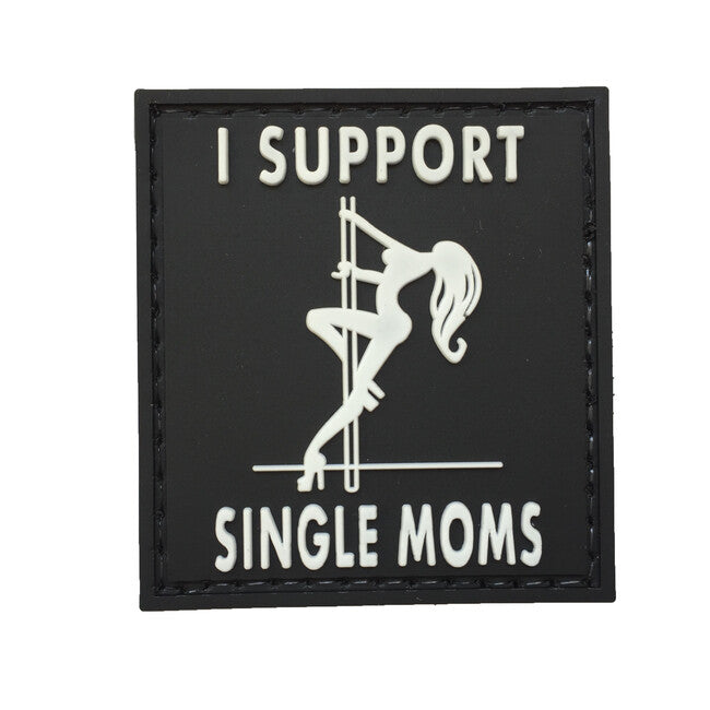 WARAGOD I Support Single Moms našivak PVC Patch Black and White, crni i bijeli