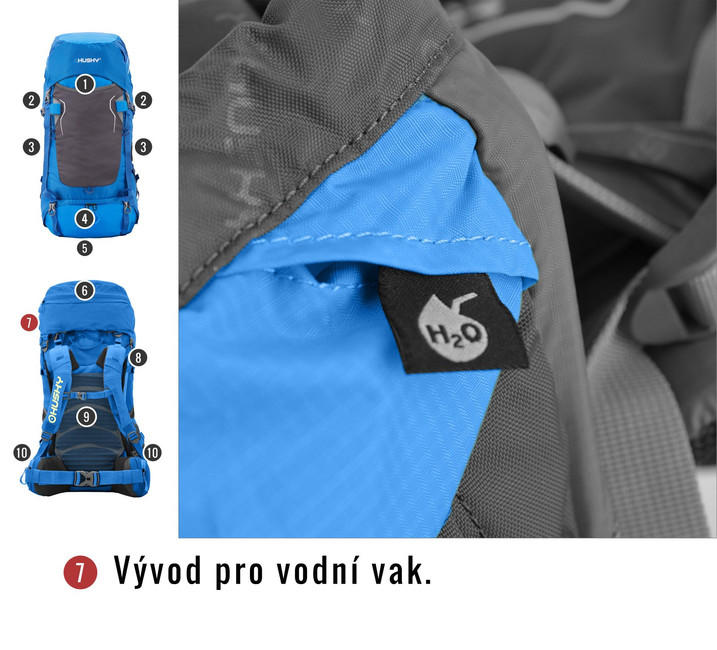 HUSKY Ultralight Rony New ruksak 50l, crni