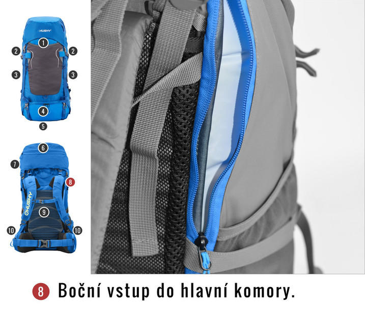 HUSKY Ultralight Rony New ruksak 50l, crni