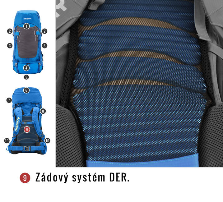 HUSKY Ultralight Rony New ruksak 50l, crni