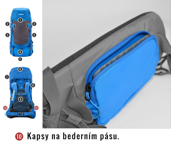 HUSKY Ultralight Rony New ruksak 50l, crni