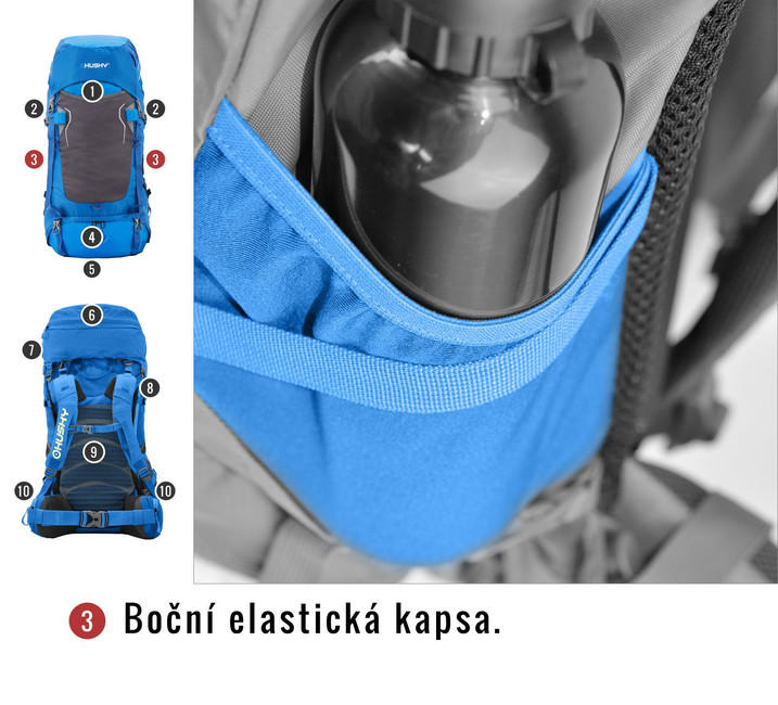 HUSKY Ultralight Rony New ruksak 50l, crni