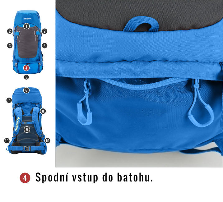 HUSKY Ultralight Rony New ruksak 50l, crni