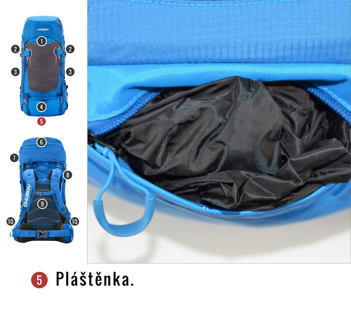 HUSKY Ultralight Rony New ruksak 50l, crni