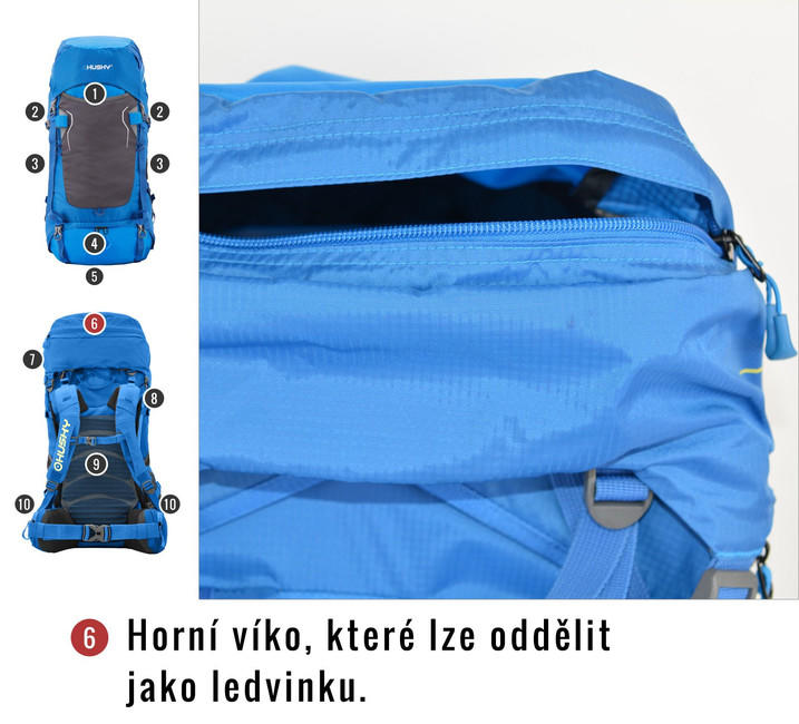 HUSKY Ultralight Rony New ruksak 50l, crni
