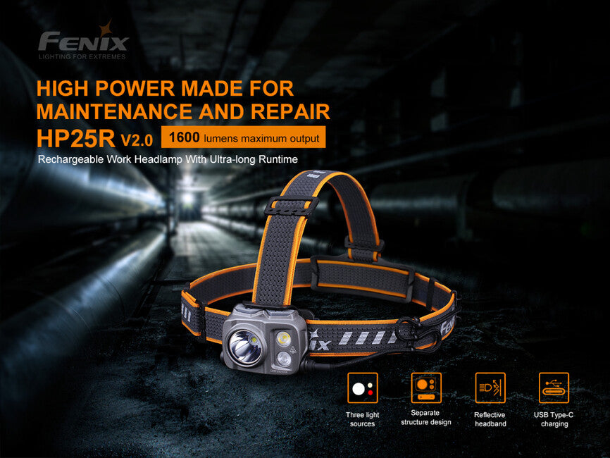 Fenix HP25R V2.0 naglavna svjetiljka, punjiva