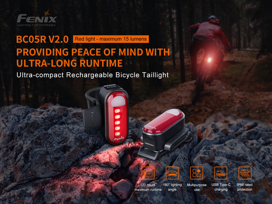 Fenix BC05R V2.0 treptajuće svjetlo, crveno