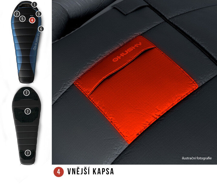 HUSKY Drape perjana vreća za spavanje -20°C, plava