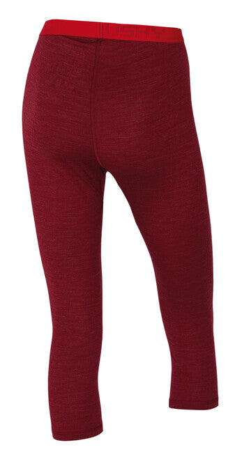 HUSKY Merino termo rublje 3/4 hlače ženske, tm. ciglene