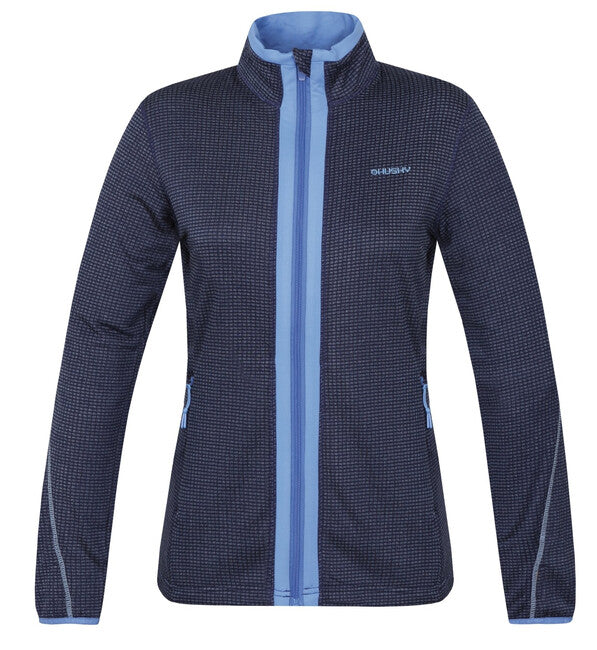 HUSKY Artic Zip pulover ženski na zatvarač, tamnoljubičasti/sv. plavi