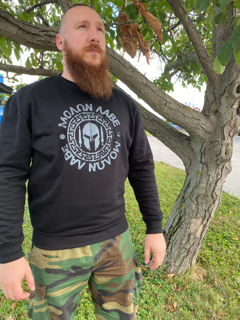 DRAGOWA Molon Labe muški pulover 300 g/m², crni
