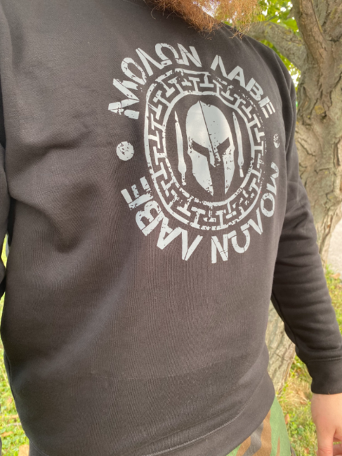DRAGOWA Molon Labe muški pulover 300 g/m², crni