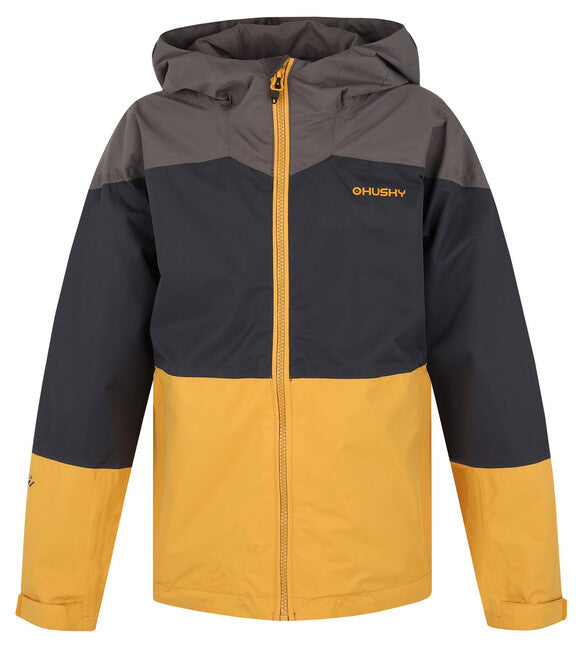 HUSKY Nicker K hardshell jakna dječja, tamnosiva/sv. senf