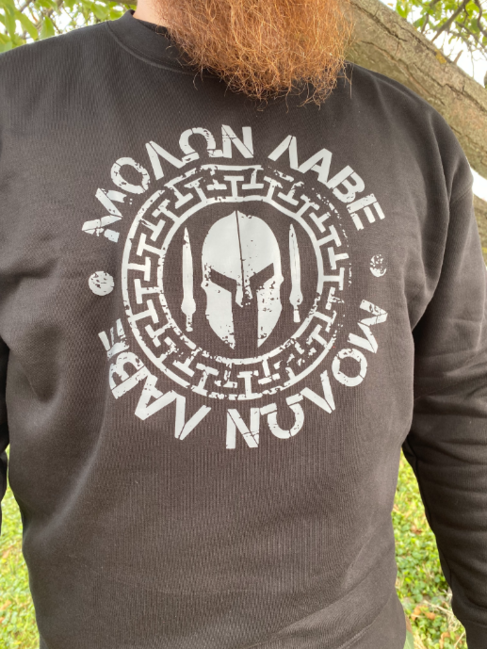 DRAGOWA Molon Labe muški pulover 300 g/m², crni