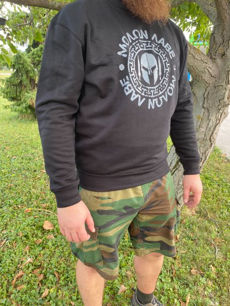 DRAGOWA Molon Labe muški pulover 300 g/m², crni