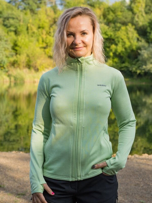 HUSKY Artic Zip pulover ženski na zatvarač, zeleni