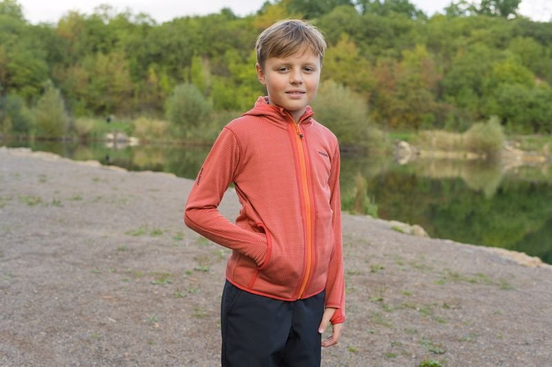 HUSKY Artic Zips K pulover dječji s kapuljačom, crveni/crnomodri