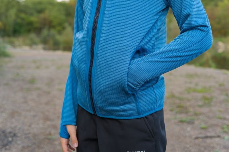 HUSKY Artic Zips K pulover dječji s kapuljačom, crveni/crnomodri