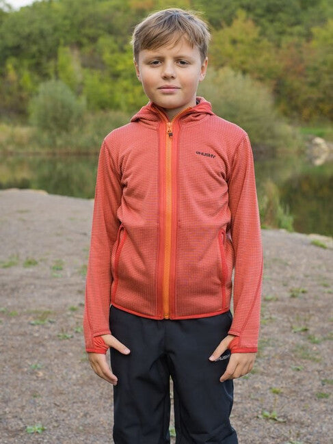 HUSKY Artic Zips K pulover dječji s kapuljačom, crveni/crnomodri