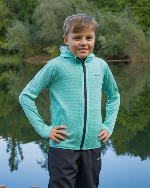 HUSKY Artic Zips K pulover dječji s kapuljačom, tirkizni/crnomodri
