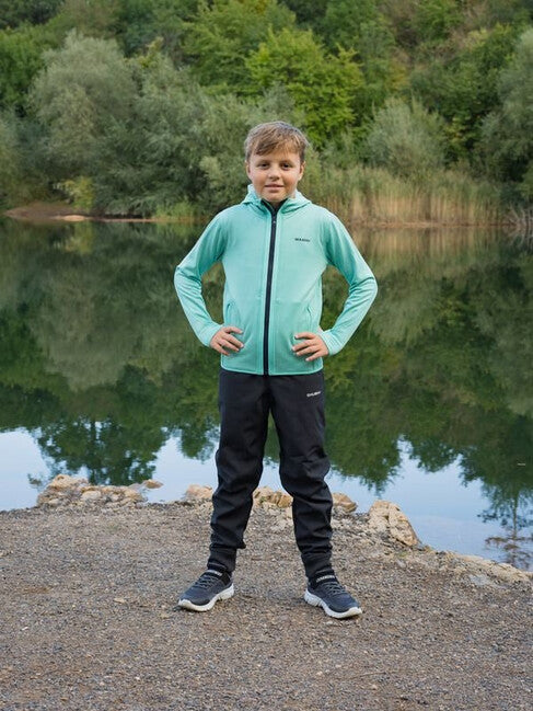 HUSKY Artic Zips K pulover dječji s kapuljačom, tirkizni/crnomodri