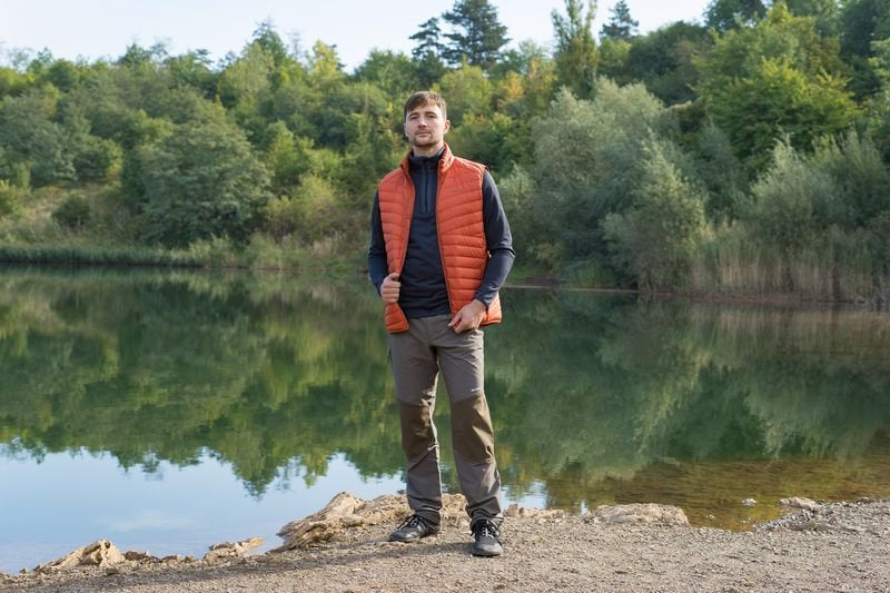 HUSKY Dresles muški perjani prsluk, brick orange