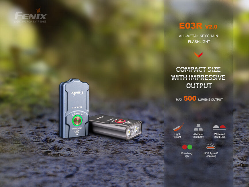 Fenix E03R V2.0 punjiva svjetiljka, plava