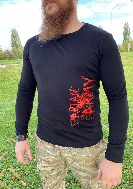 DRAGOWA Fit-T majica s dugim rukavom RedWar 160 g/m², crna