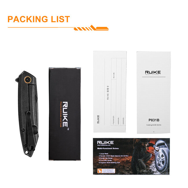 Ruike P831S nož, crn