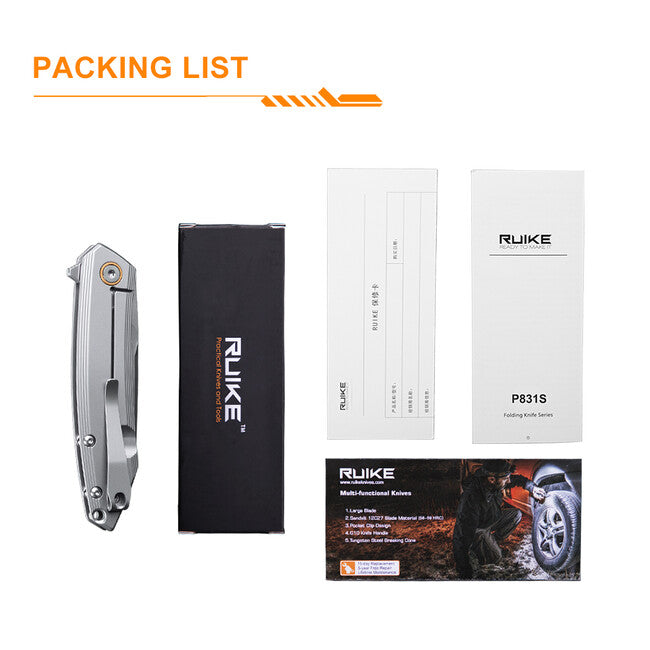 Ruike P831S nož, srebrn