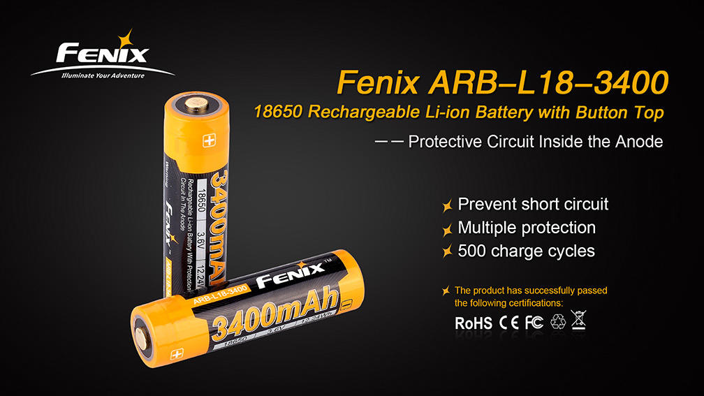 Fenix punjiva baterija 18650 Li-Ion 3400mAh