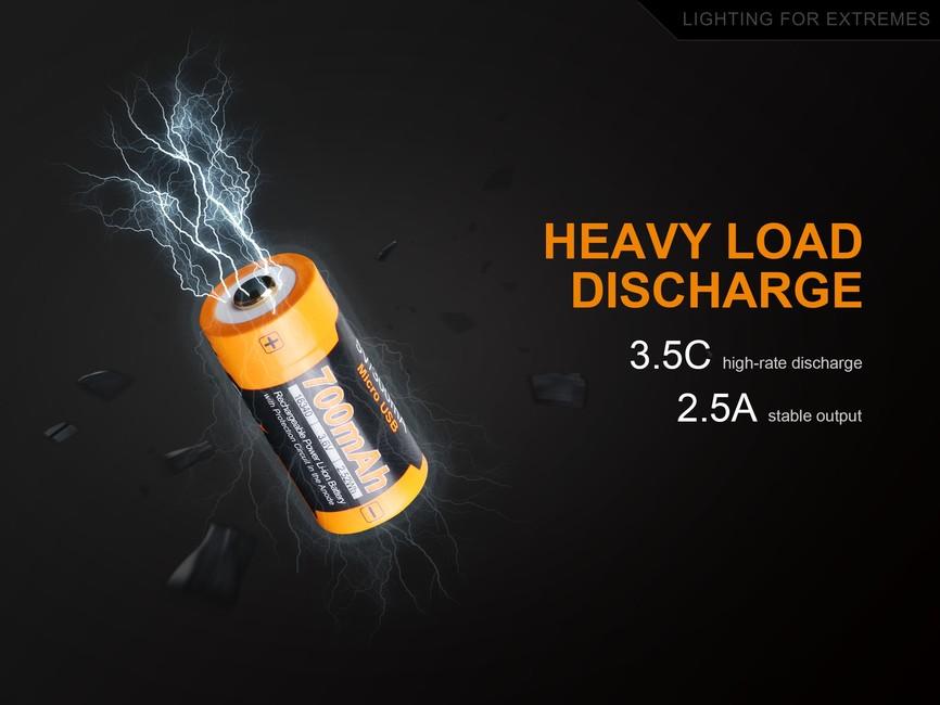 Fenix RCR123A 700 mAh USB Li-ion high current