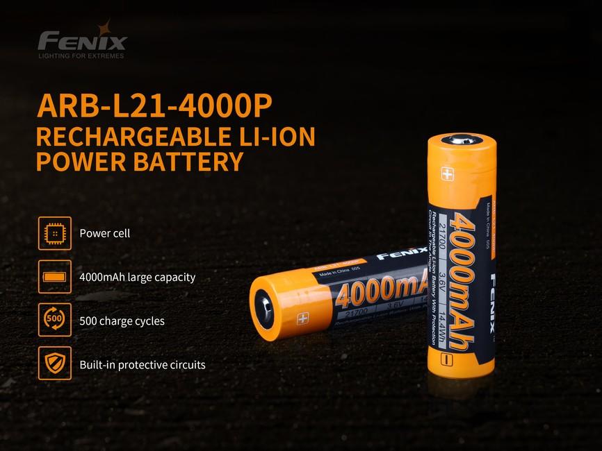 Fenix 21700 punjiva baterija Li-Ion, 4000 mAh