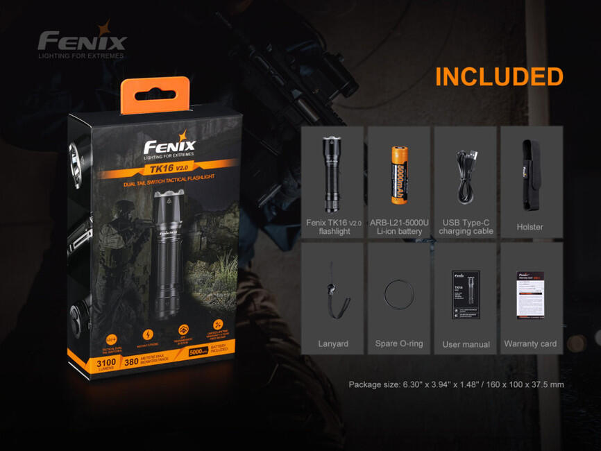 Fenix TK16 V2.0 svjetiljka, crna