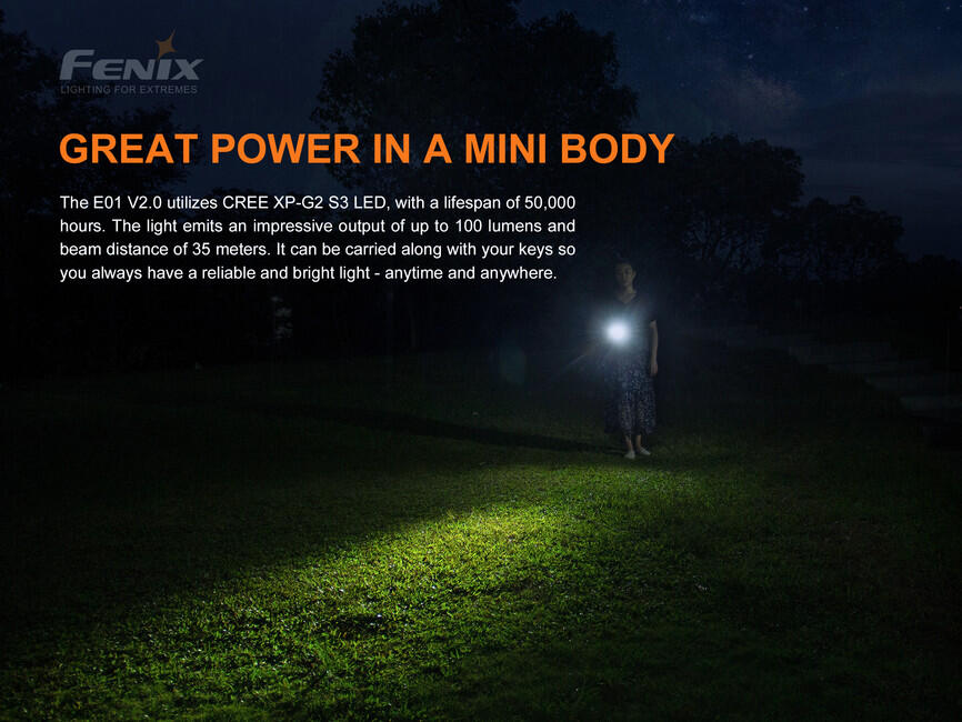 Fenix E01 V2.0 mini svjetiljka, plava