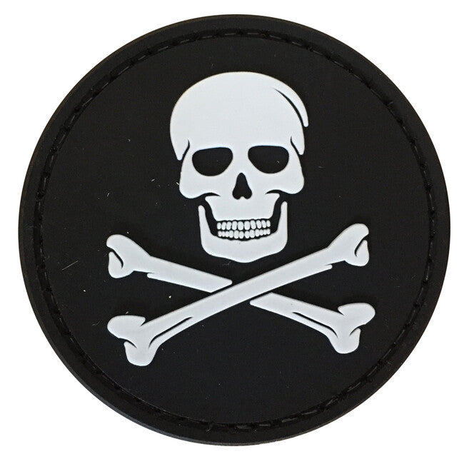 WARAGOD Jolly Roger PVC našivak Patch, Black and White