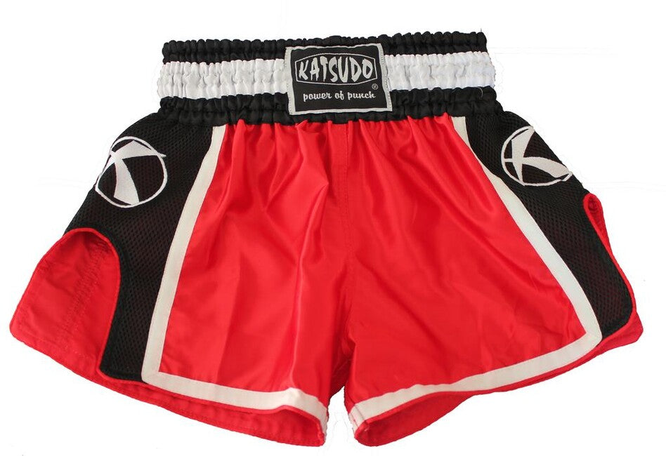 Katsudo Hurricane kratke hlače za tajlandski boks, crvene