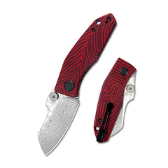 KUBEY Monsterdog sklopivi nož Damascus & Red