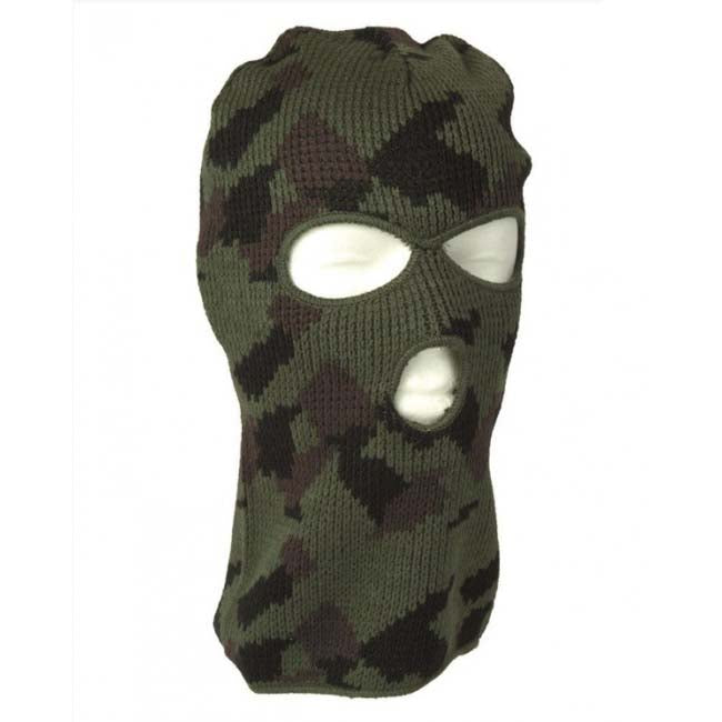 Mil-Tec balaklava 3 otvora uzorak Woodland